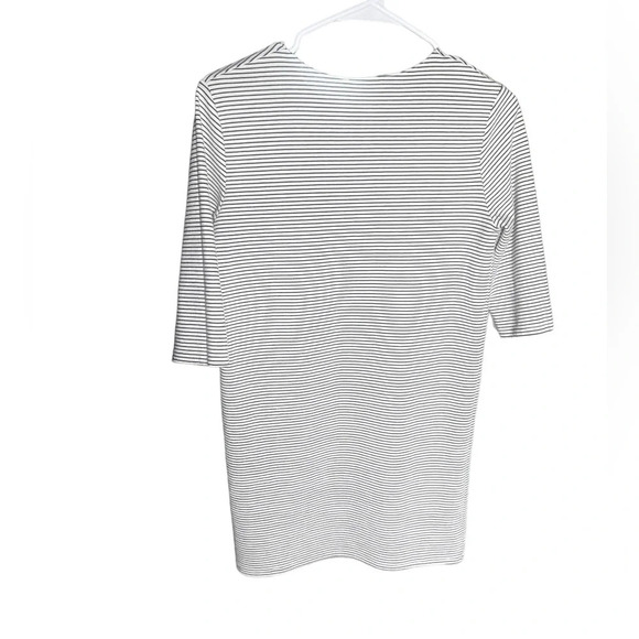 Zara shift dress small black white striped 3/4 sleeve mini like-new condition - Picture 2 of 3